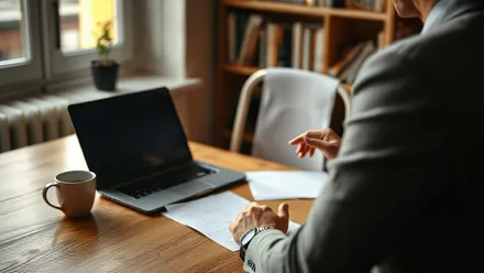 Dirigeant de PME au bureau, repérant les tâches à automatiser dans ses dossiers