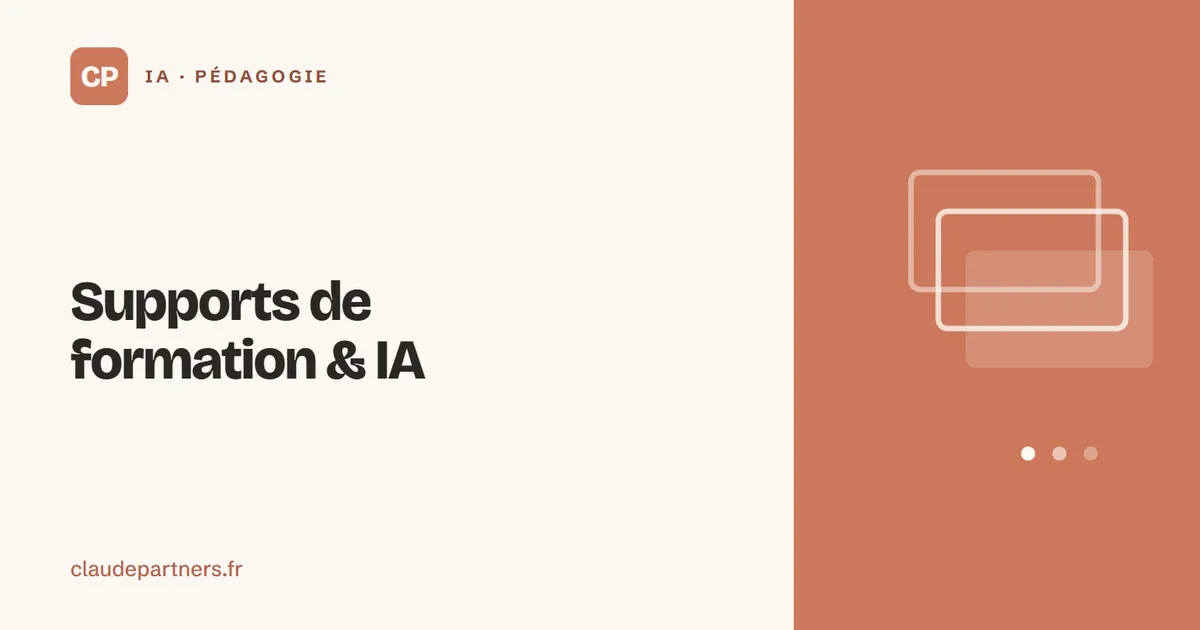 Un formateur conçoit des supports de formation avec l'IA sur son ordinateur dans un bureau lumineux