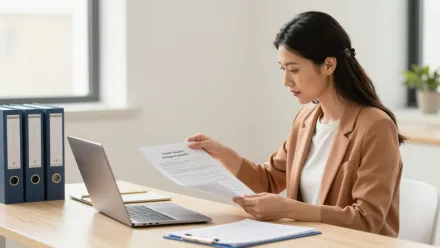 Responsable d'organisme de formation gérant sa conformité Qualiopi avec l'IA sur ordinateur